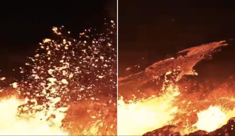 Watch: Drone Flying Over Volcano Gets Hit By Lava, Yet Takes Breathtaking Shots